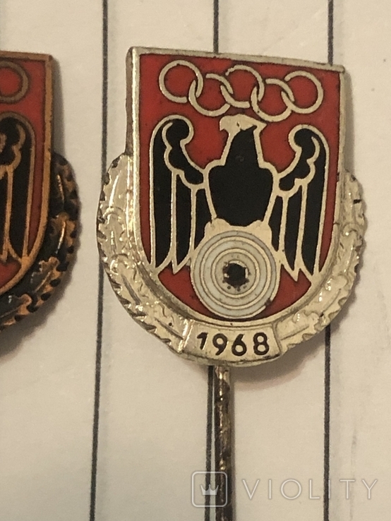 Заколки с отворотом Немецкой стрелковой ассоциации Олимпия 1968, фото №4
