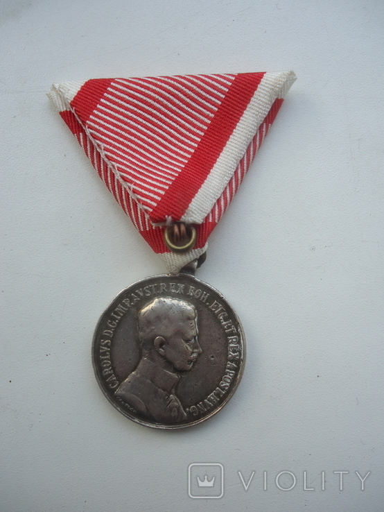 Австро-венгрия медаль За Храбрость Карл 2 ст. 1917 г серебро, фото №2