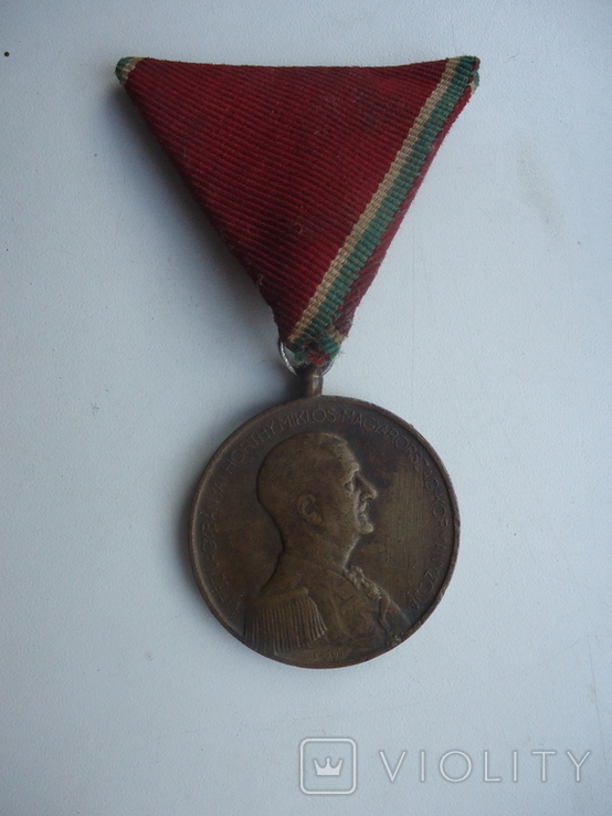 Венгрия 1940-е гг медаль З Храбрость Хорти бронз, фото №2