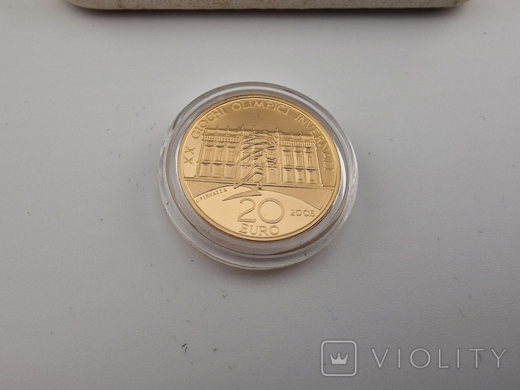 Золотая монета Олимпийские игры в Турине 2006 г. Палаццо Мадама, фото №7