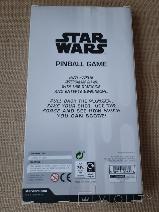Disney Star Wars Pinball Game Пінбол Зоряні війни від marks &amp; spencer, фото №3