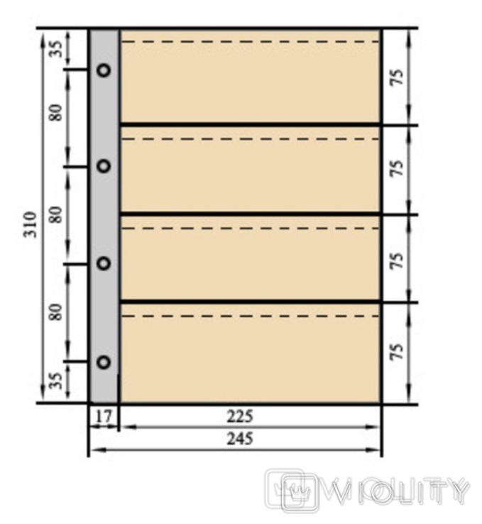 Лист для бон формату Гранд(А-4) , 310х235мм,(10 шт.), фото №3