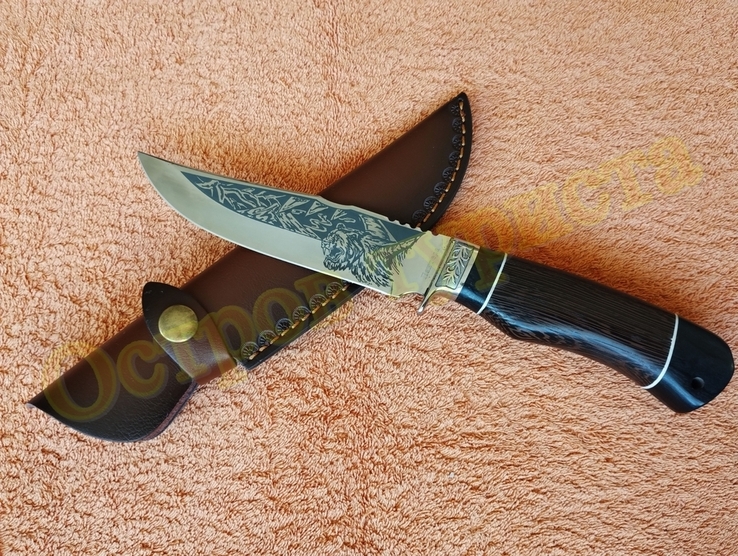 Нож охотничий тактический Пантера сталь 65х13 с чехлом, фото №2