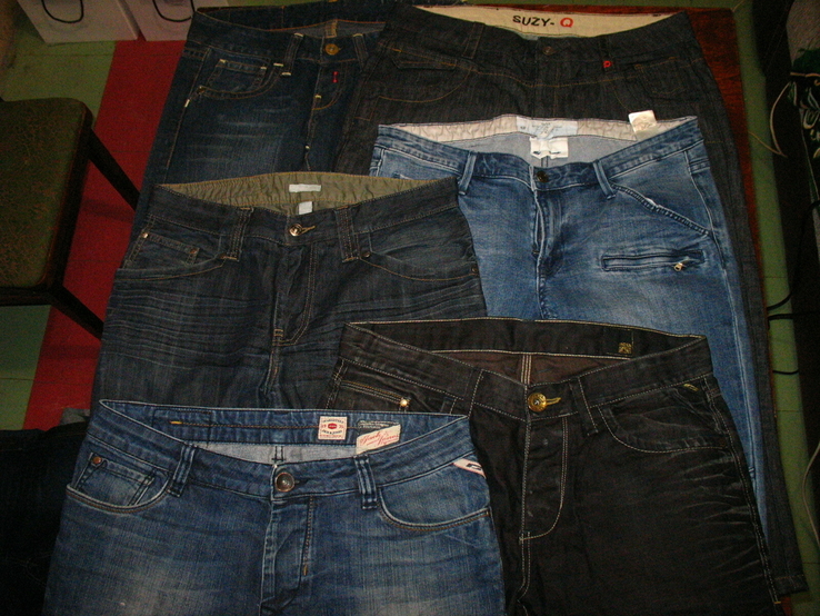 6-ть пар джинсов, талия п.о. 43см., фото №2