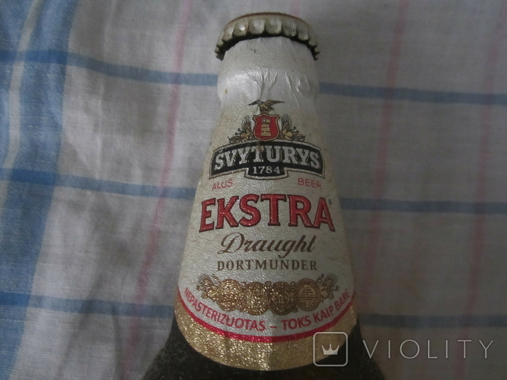 Бутылка пивная "Экстра". Литва., фото №5