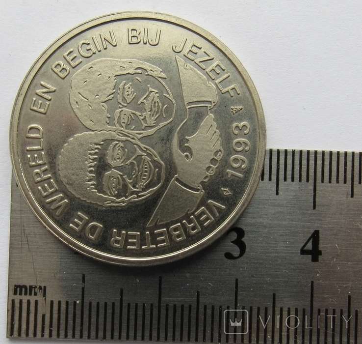 Нидерланды, набор*2 шт 1 peace 1993 нидерл+англ "ADM - анти-дискриминационная монета", фото №8