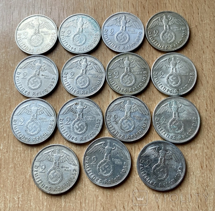 15 монет 2 марки 3 рейх, фото №2