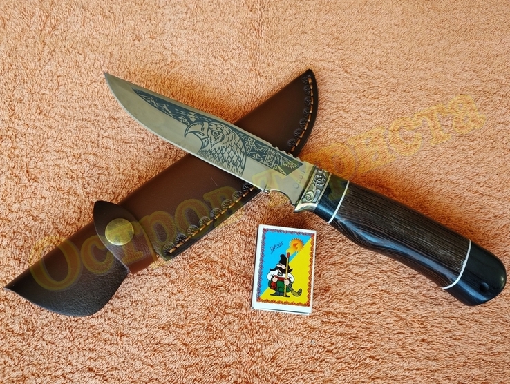 Нож охотничий туристический Орел сталь 65х13 с чехлом 27.5 см, numer zdjęcia 3