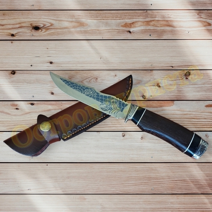 Нож туристический охотничий Скорпион сталь 65х13 с чехлом 27.5 см, фото №2