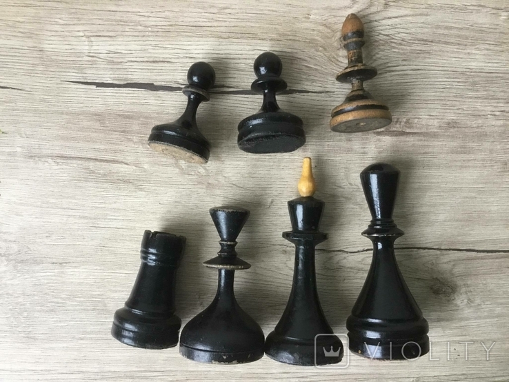 Старые шахматные фигуры, дерево, без доски, некомплект., фото №5