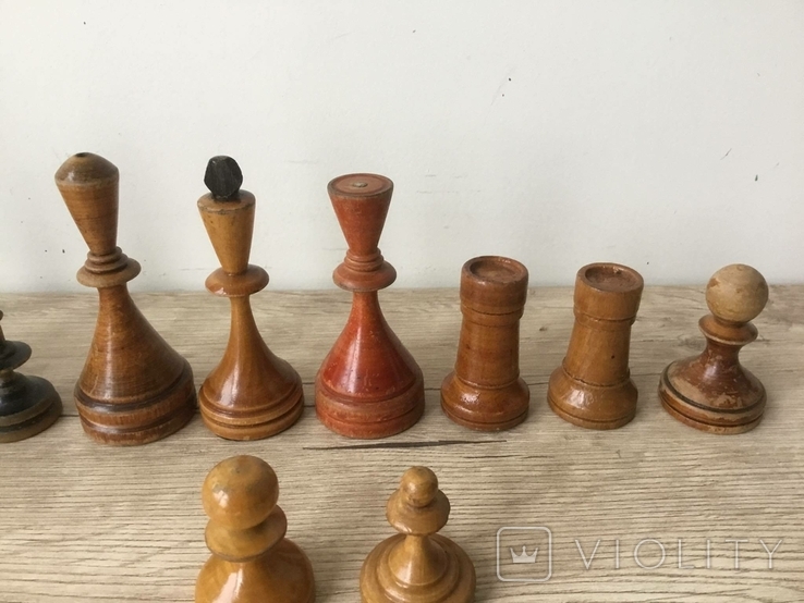Старые шахматные фигуры, дерево, без доски, некомплект., фото №7