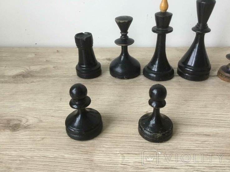 Старые шахматные фигуры, дерево, без доски, некомплект., фото №8