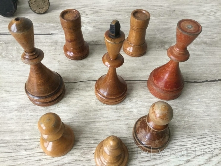 Старые шахматные фигуры, дерево, без доски, некомплект., фото №13