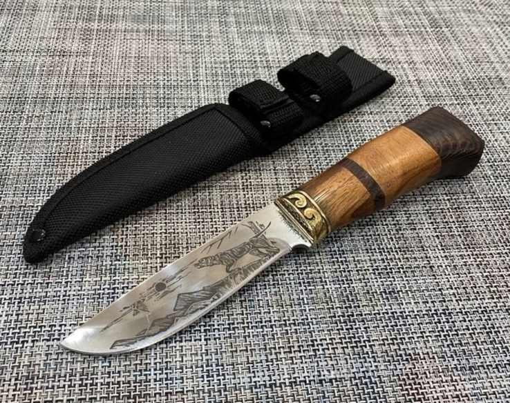 Охотничий,туристический нож "Охота Верный Пес" Colunbir 23 см с чехлом з ткани, фото №8