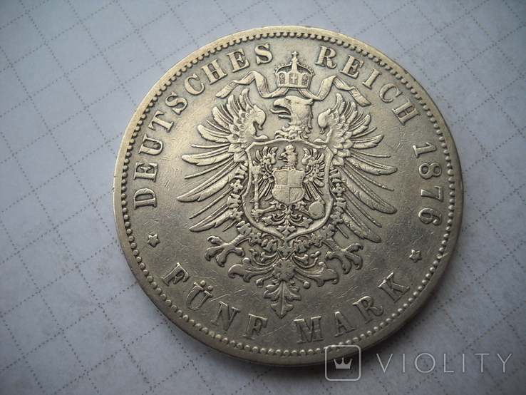 5 марок 1876 г Пруссия, фото №3