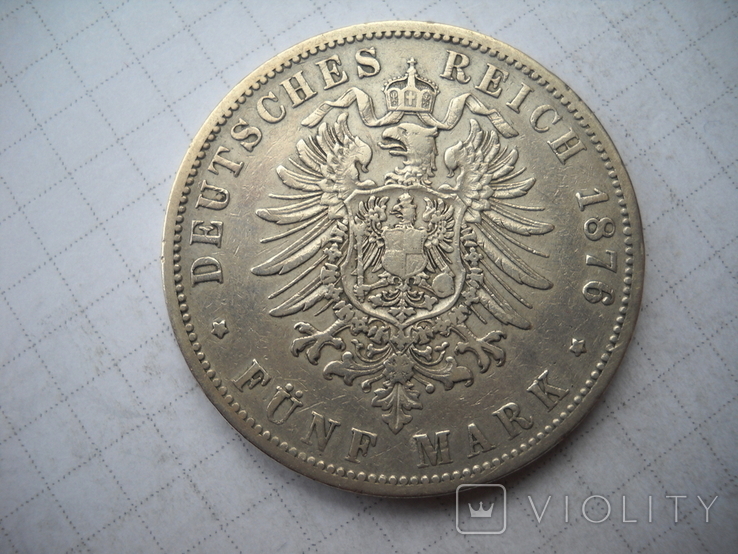 5 марок 1876 г Пруссия, фото №4