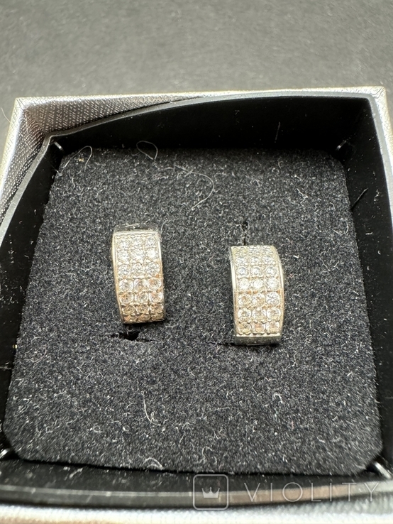 Срібні сережки з каменями, фото №2