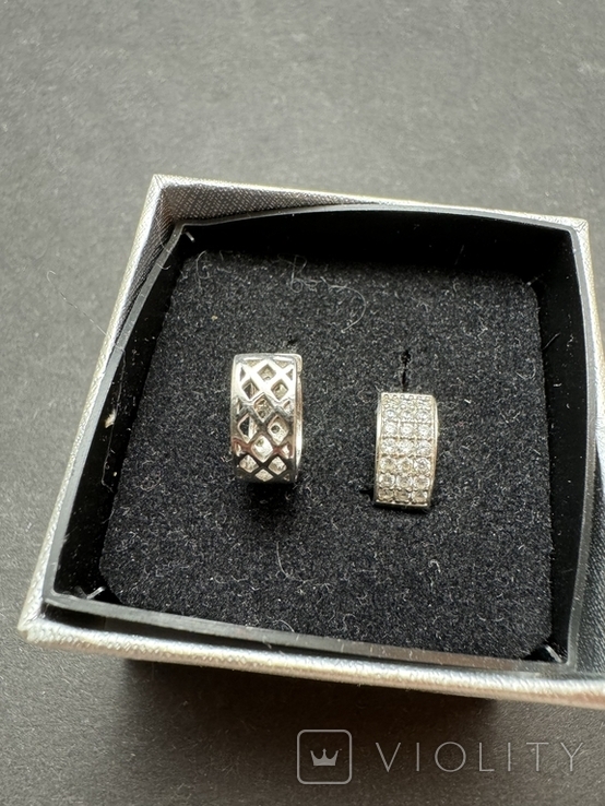 Срібні сережки з каменями, фото №3