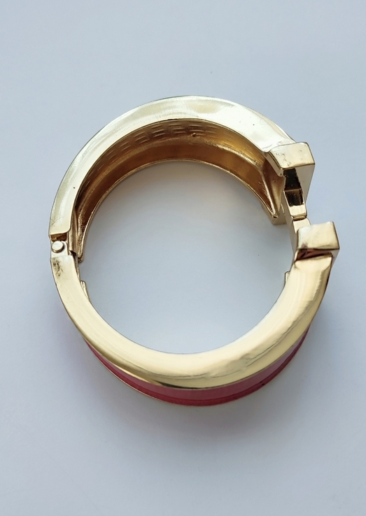 Стильний золотистий браслет в стилі Hermes, з емалью, Америка, numer zdjęcia 12