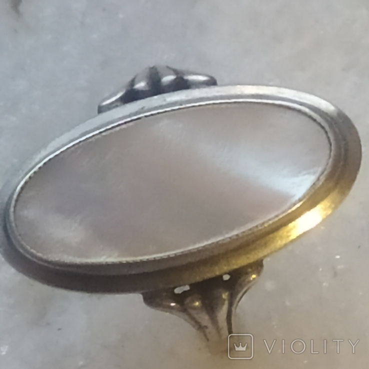 Кольцо с перламутром, 17,5 размер, фото №2