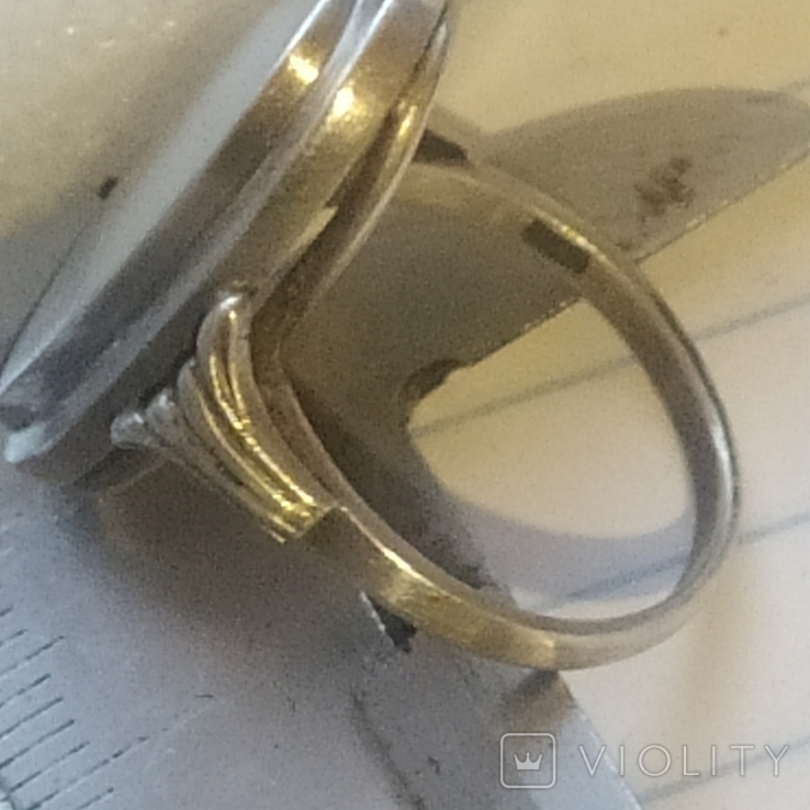Кольцо с перламутром, 17,5 размер, фото №3