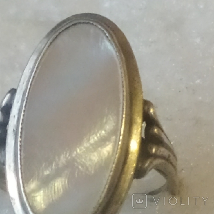 Кольцо с перламутром, 17,5 размер, фото №11