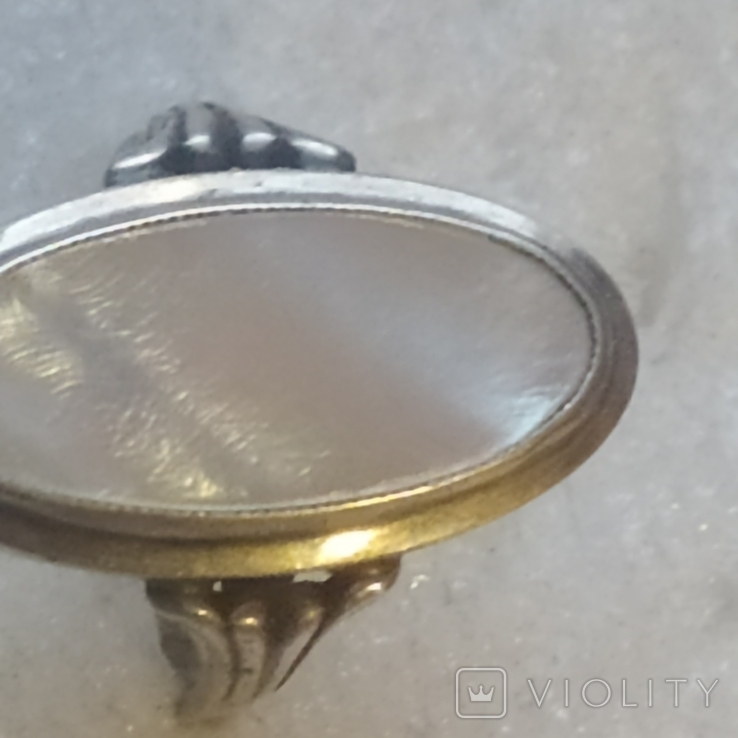 Кольцо с перламутром, 17,5 размер, фото №12