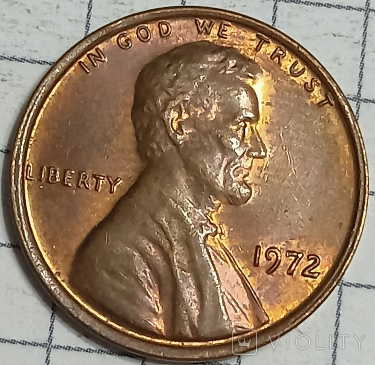 США 1 цент 1972, фото №2