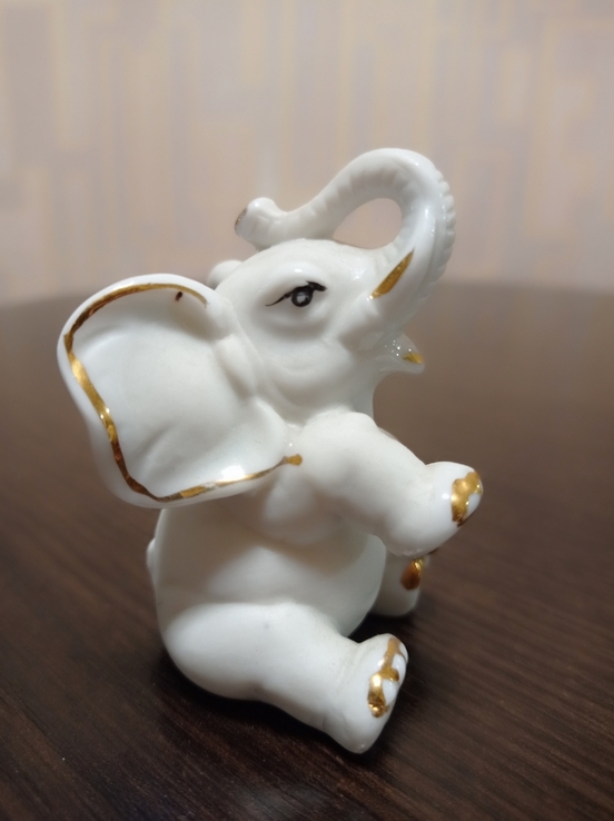 Фигурка керамическая Слон с позолотой, фото №6