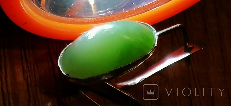 Серьги с зеленым камнем, фото №10