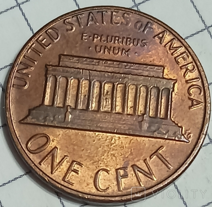 США 1 цент 1985 D, фото №3