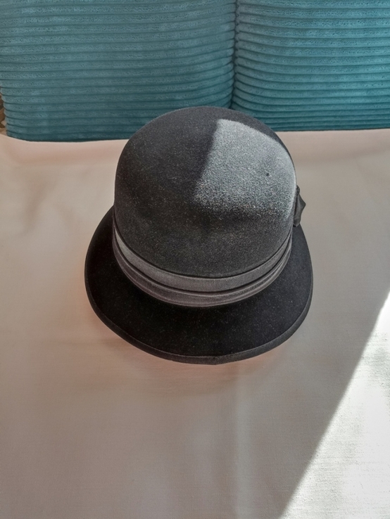 Стиль Модерн стильная красивая шляпа женская кроличий пух черная, фото №5
