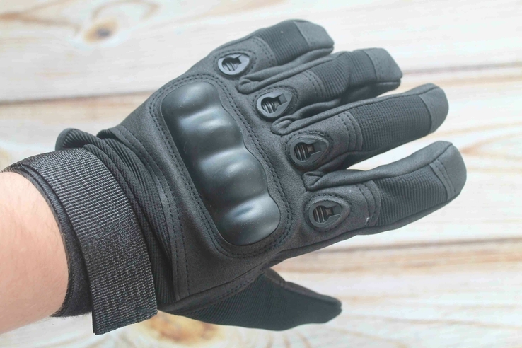 Тактичні рукавиці з закритими пальцями. Чорні (1470) L, numer zdjęcia 5