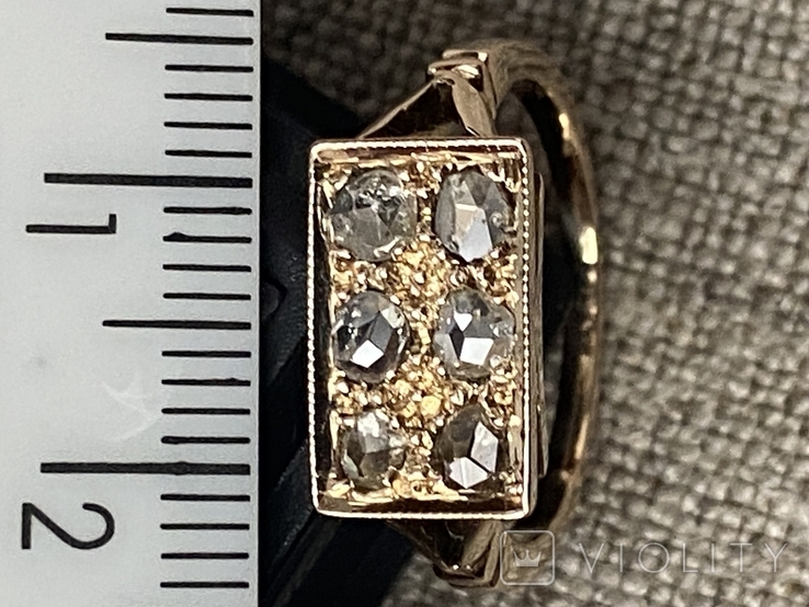 Старовинний перстень з діамантами, фото №8