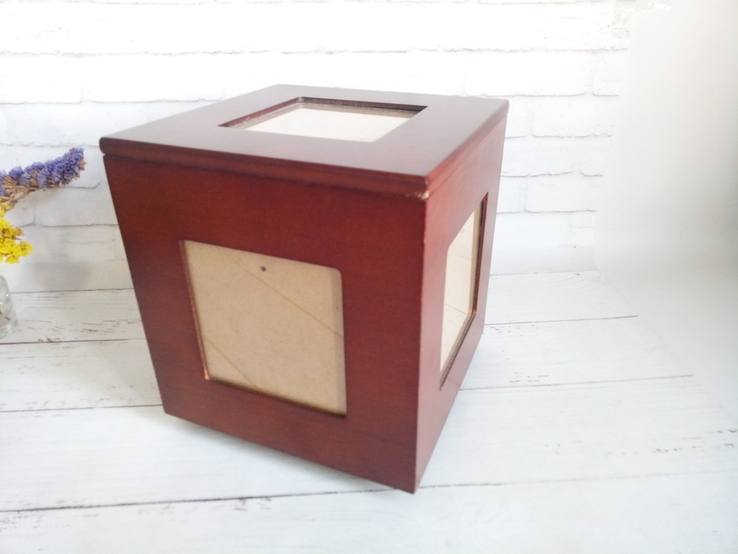 Дерев'яний ящик - фоторамка, для зберігання дисків CD та дрібних речей, фото №2