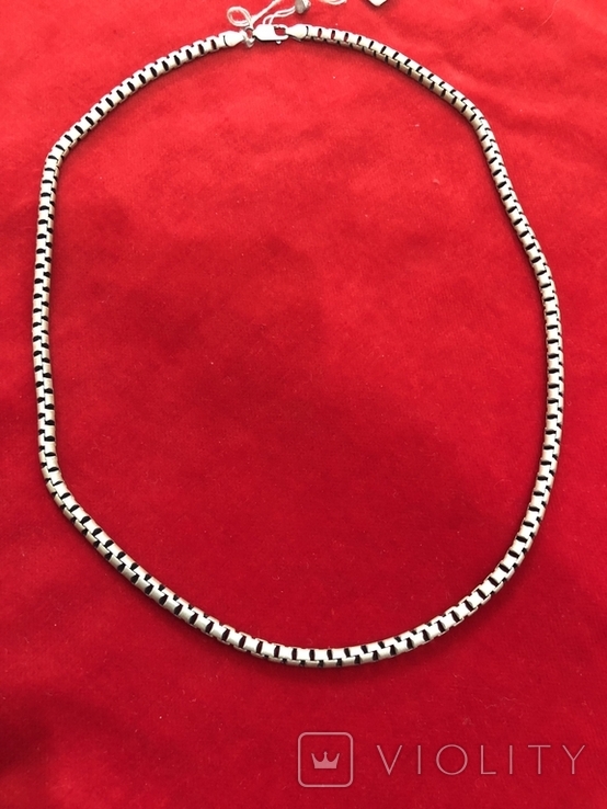 Серебряная цепочка (новая) оксидированая, фото №2