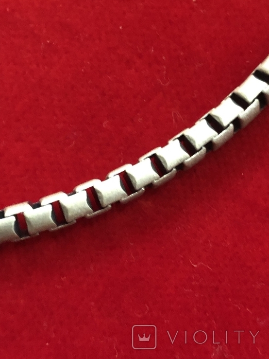 Серебряная цепочка (новая) оксидированая, фото №3