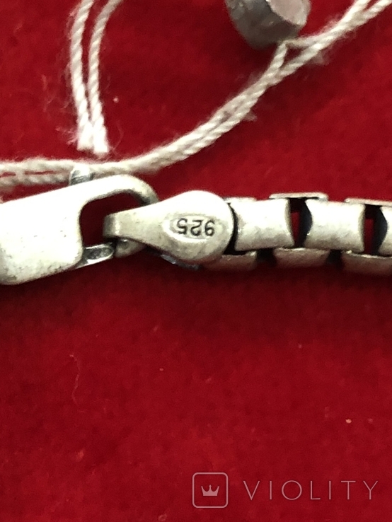 Серебряная цепочка (новая) оксидированая, фото №4