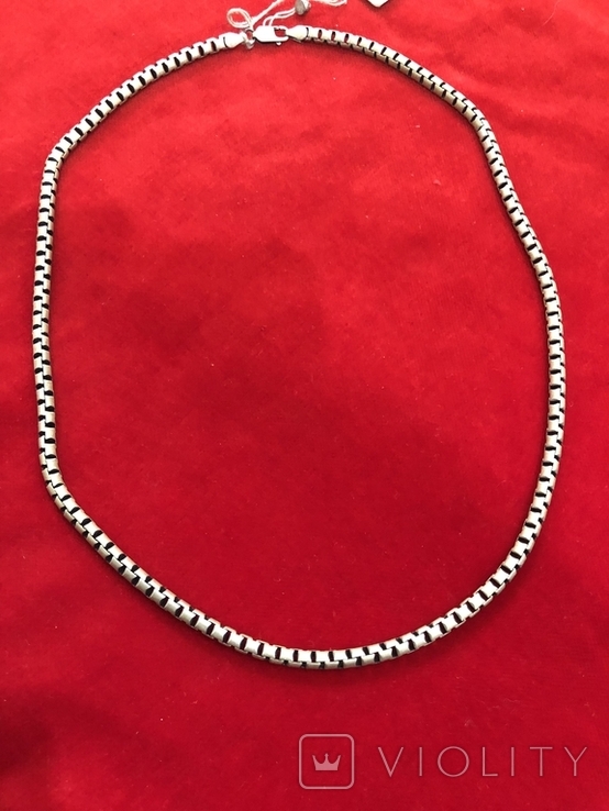 Серебряная цепочка (новая) оксидированая, фото №5