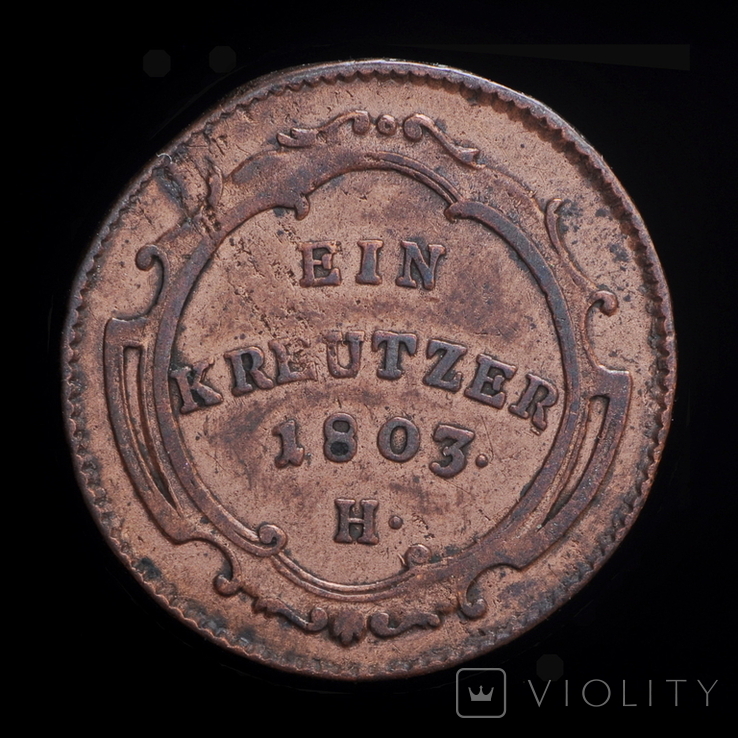 1 Крейцер 1803 H, Гюнцбург / Австро-Угорщина, фото №2