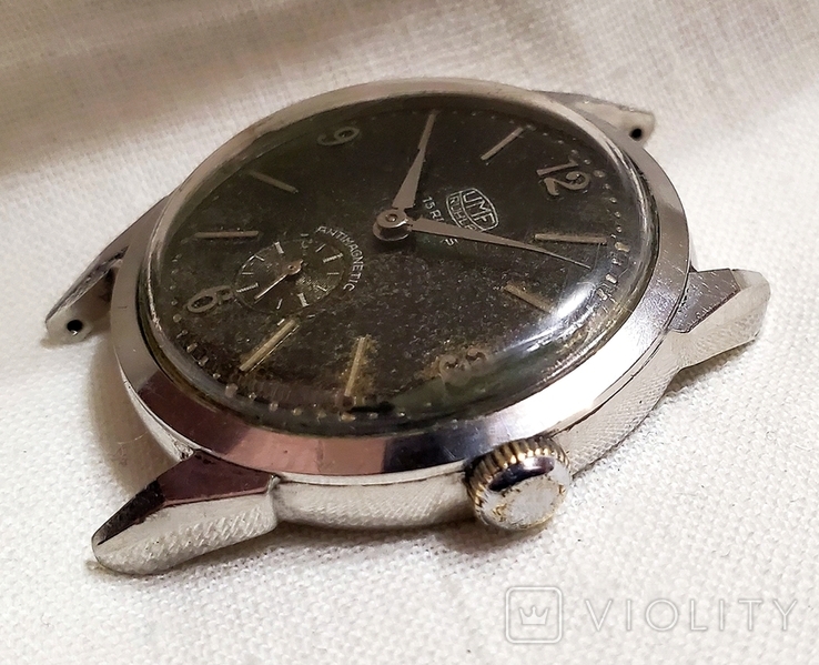 Німецький механічний годинник Ruhla-UMF з нержавіючої сталі 15 коштовностей, фото №7