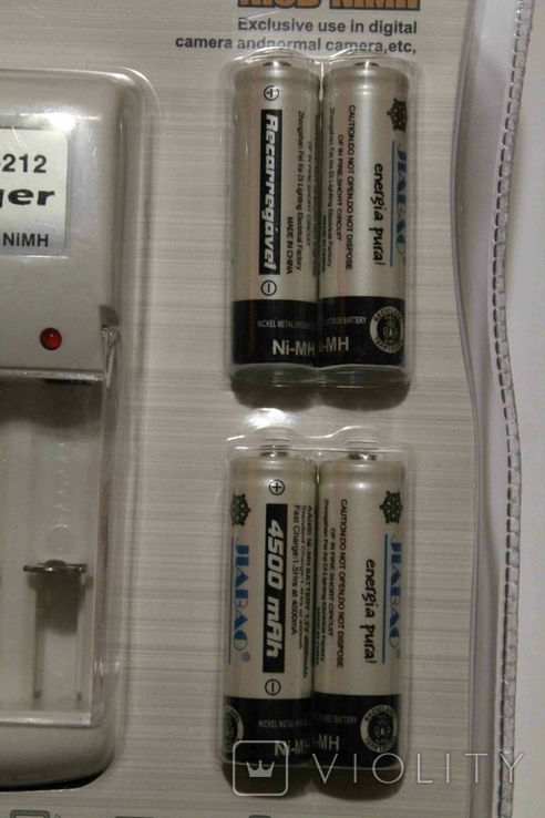 Зарядний пристрій для акумуляторів AAA AA Jiabao (в комплекті 4 акумулятори АА) (1345), фото №5