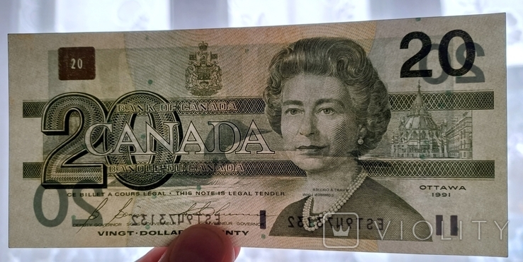 20 доларів 1991 рік Канада, фото №3