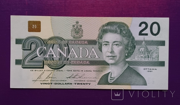 20 доларів 1991 рік Канада, фото №2