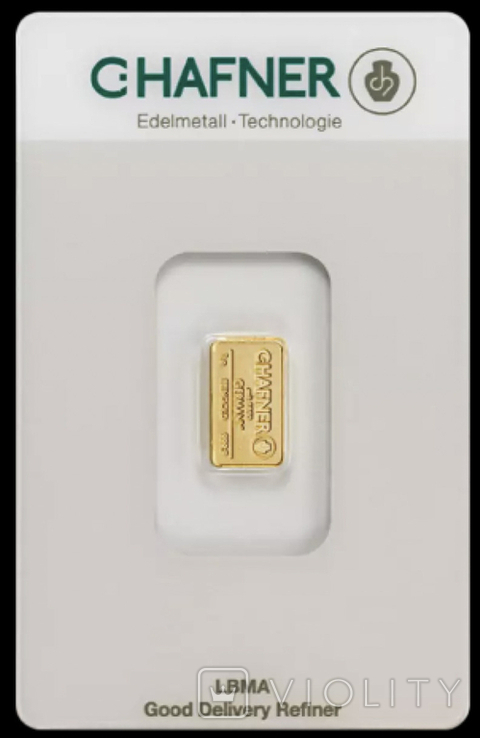 1 грам золота CHAFNER злиток, фото №2