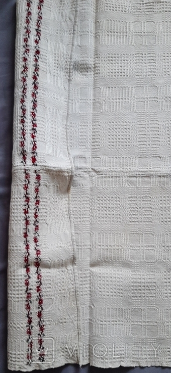 Скатертина 147х86см, тканий візерунок і вишивка хрестиком., фото №9