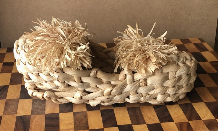 Тапочки (лапти) плетеные из рогозы (размер 38-40) для бани, фото №2