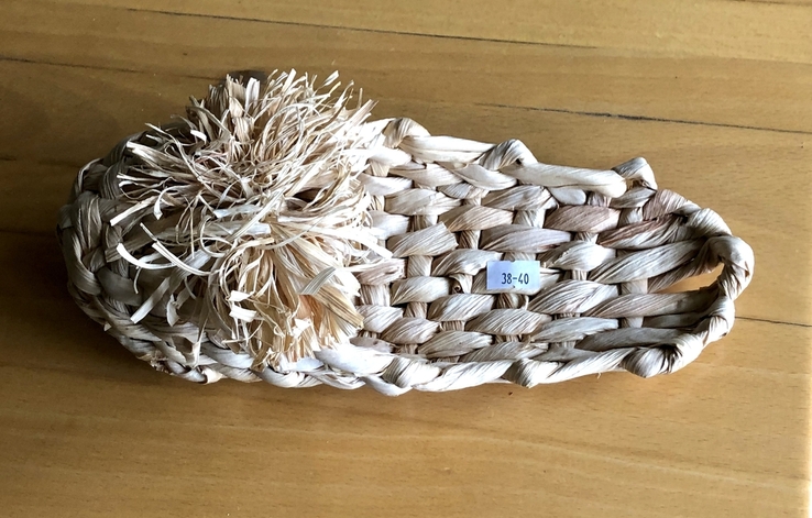 Тапочки (лапти) плетеные из рогозы (размер 38-40) для бани, фото №8