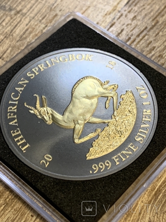 Срібна монета Спрінгбок 31.1гр, фото №2