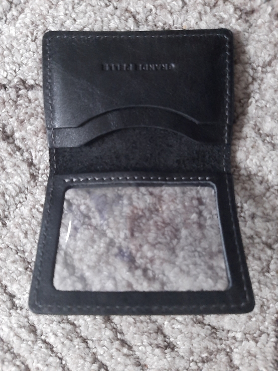 Обкладинка на ID паспорт автодокументи права Grande Pelle 100х70х10 глянцева шкіра чорний, фото №9